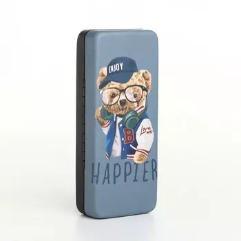 Футляр для очков, на хлопушке, с принтом, размер 166.53.5 см, серый