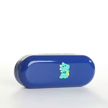 Футляр для очков на хлопушке, однотонный, размер 1663.5 см, синий