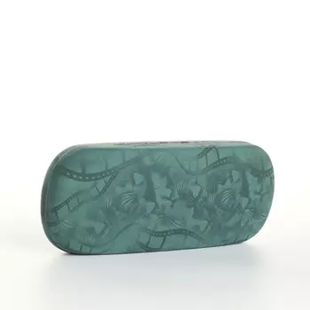 Футляр для очков на хлопушке, с рисунком, размер 1663 см, зеленый