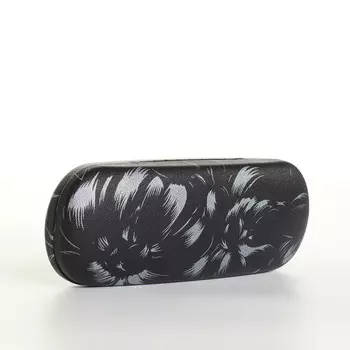 Футляр для очков на хлопушке, с цветочным принтом, размер 1663 см, черный