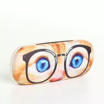 Футляр для очков на хлопушке, с принтом, размер 1663 см, рыжий