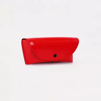 Футляр для очков на кнопке, однотонный, размер 16.547 см, красный