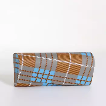 Футляр для очков на магните, в клетку, размер 1663.3 см, коричневый/голубой