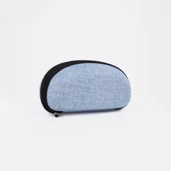 Футляр для очков на молнии, длина 17 см, цвет голубой