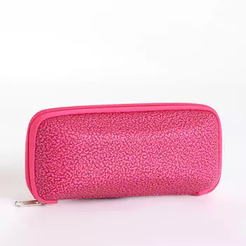 Футляр для очков на молнии, длина 16 см, розовый
