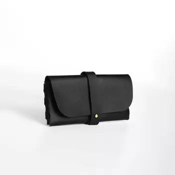 Футляр для очков на зацепке, 16.5 х 8.5 х 1 см, цвет черный