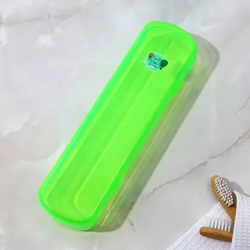 Футляр для зубной щетки и пасты, зеленый , 21 х 5,5 см