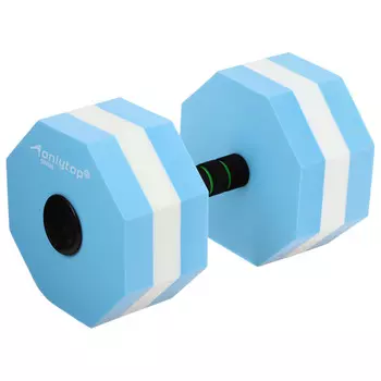 Гантель для аквааэробики onlytop, гексагональная, 27х16х16 см, цвет голубой