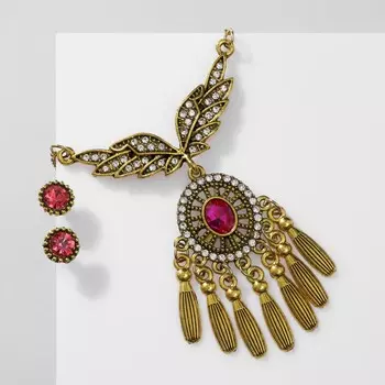 Гарнитур 2 предмета: серьги, кулон