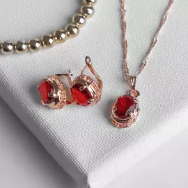 Гарнитур 2 предмета: серьги, кулон