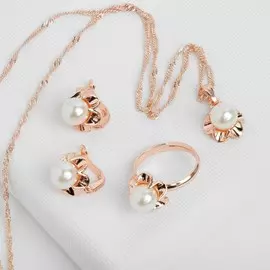 Гарнитур 3 предмета: серьги, кулон, кольцо безразмерное