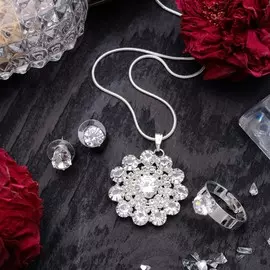 Гарнитур 3 предмета: серьги, кулон, кольцо безразмерное