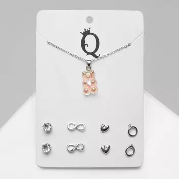 Гарнитур 5 предметов: серьги (4 пары), кулон