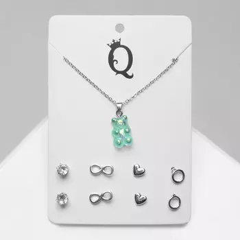 Гарнитур 5 предметов: серьги (4 пары), кулон