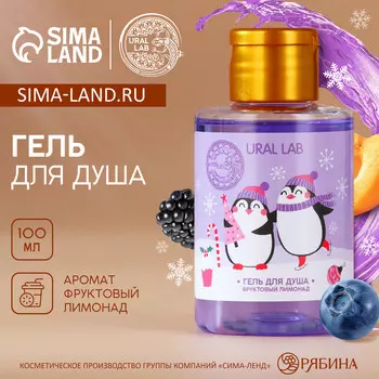 Гель для душа ural lab, 100 мл, аромат фруктового лимонада