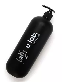 Гель для душа и шампунь мужской 2 в 1, 1000 мл, ulab