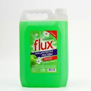 Средство для мытья посуды, 5 л, аромат яблока, flux