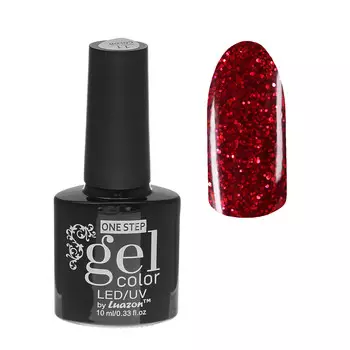 Гель-лак для ногтей, 216-187-37, однофазный, led/uv, 10мл, цвет 216-187-37 красный с блестками
