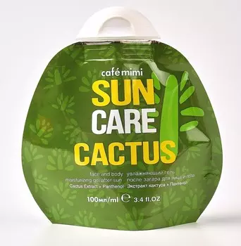 Гель увлажняющий после загара для лица и тела cactus 100 мл