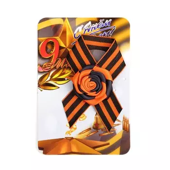 Брошь - георгиевская лента с цветком