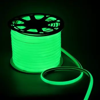 Гибкий неон luazon lighting 16 мм d-образный, ip65, 50 м, smd2835, 120 led/м, 220 в, свечение зеленое