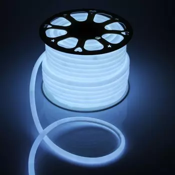 Гибкий неон luazon lighting 16 мм круглый, ip65, 50 м, smd2835, 120 led/м, 220 в, свечение белое