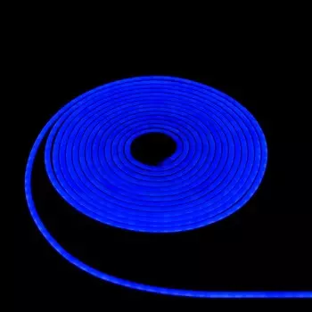 Гибкий неон luazon lighting 6 12 мм, ip65, 5 м, smd2835, 120 led/м, 12 в, свечение синее