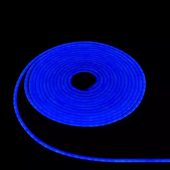 Гибкий неон luazon lighting 6 12 мм, ip65, 50 м, smd2835, 120 led/м, 12 в, свечение синее