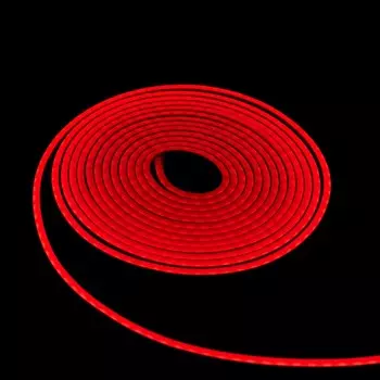 Гибкий неон luazon lighting 6 12 мм, ip65, 10 м, smd2835, 120 led/м, 12 в, свечение красное