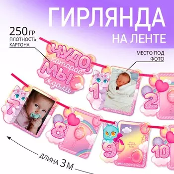 Гирлянда на ленте с местом под фото