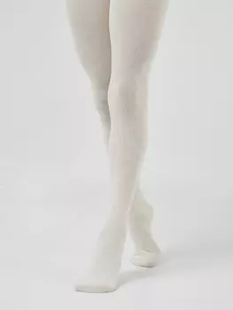 Гладкие детские колготки кремового цвета в ромбик