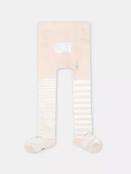 Гладкие детские колготки зефирного цвета