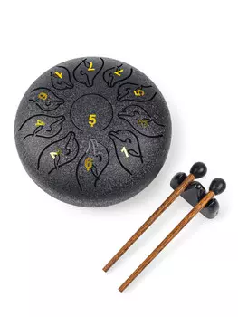 Глюкофон - музыкальный инструмент, дельфин черный, 11 лепестков, 181811 см