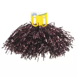 Гофрированные помпоны, набор 2 шт., цвет коричневый