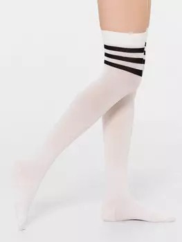 Гольфы женские белые с 3-мя полосками