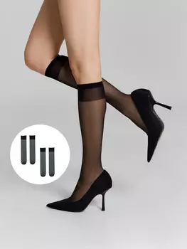 Гольфы женские черные в наборе, 2 пары