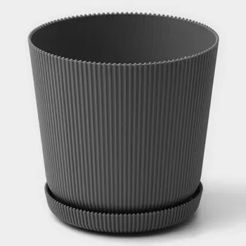 Горшок для цветов с поддоном, 15,516,5 см, цвет серый