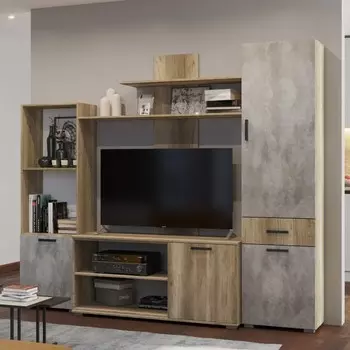 Гостиная №6, 1780x450x1700, каньон/цемент светлый