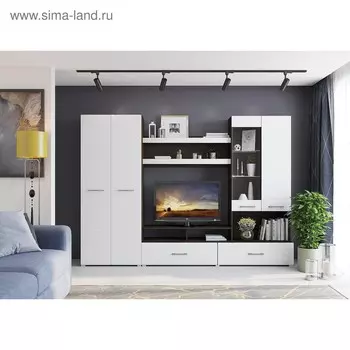 Гостиная ненси 1, 2800х2000х466, венге/белый