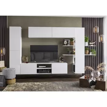 Гостиная порту, белый глянец/белый глянец