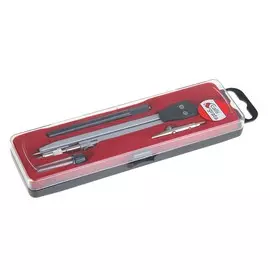 Готовальня calligrata 4 предмета: циркуль, грифель, удлинитель, рейсфедер, в пластиковом пенале