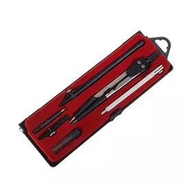 Готовальня calligrata 6 предметов: циркуль, 2 удлинителя, грифель, 2 рейсфедера, центрик, в пластиковом пенале