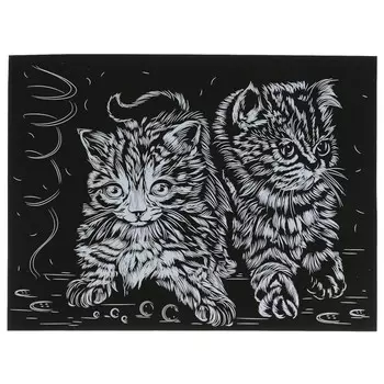 Гравюра МУЛЬТИ АРТ 100SCRATCHART-GOLD-KITTENS2