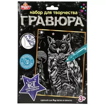 Гравюра МУЛЬТИ АРТ 100SCRATCHART-SILV-OWL