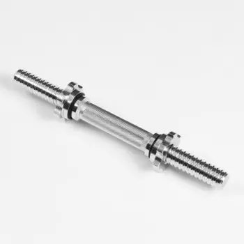 Гриф гантельный, металлический, хромированный, d=28 мм, 30 см