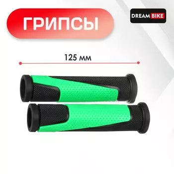Грипсы dream bike sz-181d, 125 мм, с барендами, цвет черно-зеленый
