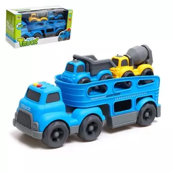 Грузовик truck, с 2 машинками, световые и звуковые эффекты