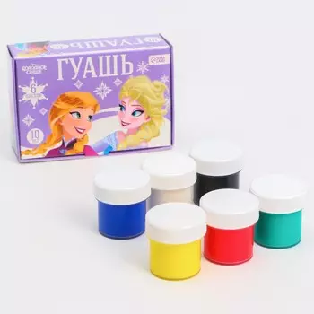 Гуашь 6 цветов по 10 мл, холодное сердце