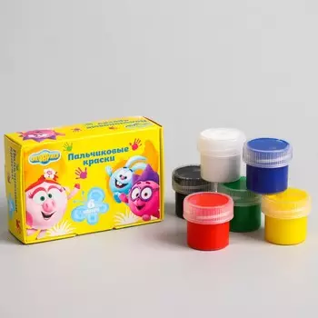 Гуашь пальчиковая 6 цветов по 20 мл,