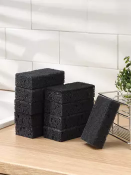 Губка для мытья посуды black, 10 шт, 1076030 мм, крупнопористая